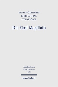 Enlarge image Cover: Die Fünf Megilloth - Mohr Siebeck