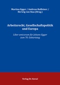 Cover: Arbeitsrecht, Gesellschaftspolitik und Europa - Kovac, Dr. Verlag