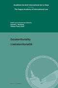 Cover: Extraterritoriality / L'extraterritorialite - Martinus Nijhoff