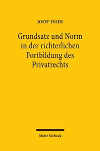 Abbildung von: Grundsatz und Norm in der richterlichen Fortbildung des Privatrechts - Mohr Siebeck