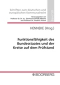 Abbildung von: Funktionsfähigkeit des Bundesstaates und der Kreise auf dem Prüfstand - Boorberg