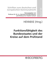 Abbildung von: Funktionsfähigkeit des Bundesstaates und der Kreise auf dem Prüfstand - Boorberg