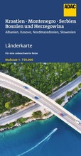 Cover: ADAC L&auml;nderkarte Kroatien, Montenegro, Serbien, Bosnien u. Herzegowina 1:750.000 - ADAC Kartografie ein Imprint von MAIRDUMONT