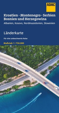 Abbildung von: ADAC Länderkarte Kroatien, Montenegro, Serbien, Bosnien u. Herzegowina 1:750.000 - ADAC Kartografie ein Imprint von MAIRDUMONT