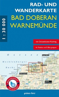 Abbildung von: Rad- und Wanderkarte Bad Doberan, Warnemünde - grünes herz