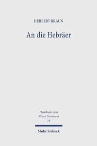 Abbildung von: An die Hebräer - Mohr Siebeck
