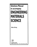 Cover: Solutions Manual to accompany Engineering Materials Science - Academic Press