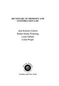 Cover: Dictionary of Property and Construction Law - Routledge