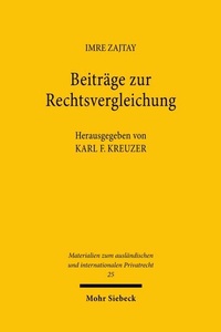 Abbildung von: Beiträge zur Rechtsvergleichung - Mohr Siebeck