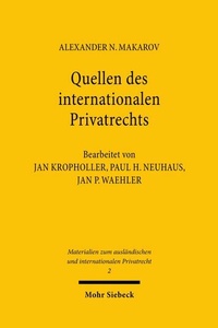 Abbildung von: Quellen des internationalen Privatrechts - Mohr Siebeck