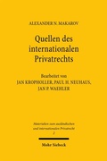 Cover: Quellen des internationalen Privatrechts - Mohr Siebeck