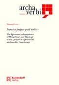 Cover: Scientia propter quid nobis - - Aschendorff