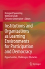 Cover: Institutions and Organizations as Learning Environments for Participation and Democracy - Springer