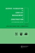 Cover: Dispute Resolution and Conflict Management in Construction - Routledge