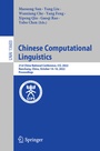 Cover: Chinese Computational Linguistics - Springer