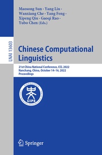 Enlarge image Cover: Chinese Computational Linguistics - Springer