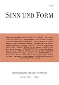 Cover: Sinn und Form 5/2022 - SINN und FORM