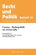 Cover: Corona - Rechtspolitik im zweiten Jahr. - Duncker & Humblot