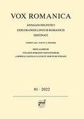 Cover: Vox Romanica 81 (2022) - Narr Francke Attempto