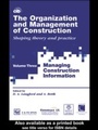 Cover: The Organization and Management of Construction - Routledge