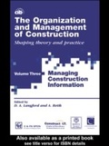 Cover: The Organization and Management of Construction - Routledge