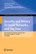 Cover: Security and Privacy in Social Networks and Big Data - Springer