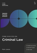 Cover: Core Statutes on Criminal Law 2022-23 - Hart Publishing