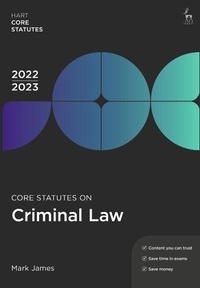 Abbildung von: Core Statutes on Criminal Law 2022-23 - Hart Publishing