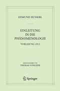 Bild: Einleitung in die Ph&auml;nomenologie - Springer