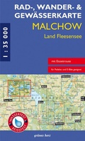Cover: Rad-, Wander- und Gew&auml;sserkarte Malchow, Land Fleesensee - gr&uuml;nes herz