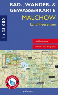 Abbildung von: Rad-, Wander- und Gewässerkarte Malchow, Land Fleesensee - grünes herz