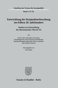 Abbildung von: Entwicklung der Konjunkturforschung im frühen 20. Jahrhundert. - Duncker & Humblot