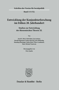 Abbildung von: Entwicklung der Konjunkturforschung im frühen 20. Jahrhundert. - Duncker & Humblot