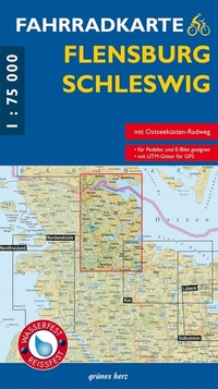 Abbildung von: Fahrradkarte Flensburg, Schleswig - grünes herz