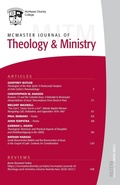 Cover: McMaster Journal of Theology and Ministry - Pickwick Publications