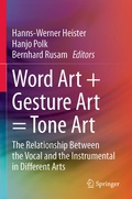 Cover: Word Art + Gesture Art = Tone Art - Springer