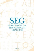 Cover: Supplementum Epigraphicum Graecum, Volume LXVII (2017) - Brill
