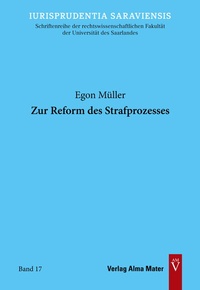 Enlarge image Cover: Zur Reform des Strafprozesses - Alma Mater