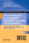 Cover: Advanced Research in Technologies, Information, Innovation and Sustainability - Springer