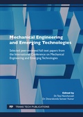 Cover: Mechanical Engineering and Emerging Technologies - Trans Tech Publications Ltd