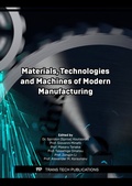 Cover: Materials, Technologies and Machines of Modern Manufacturing - Trans Tech Publications Ltd
