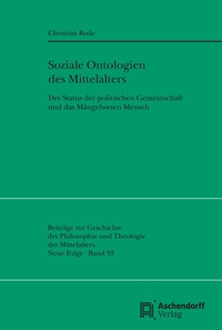 Abbildung von: Soziale Ontologien des Mittelalters - Aschendorff