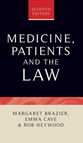 Cover: Medicine, Patients and the Law - Manchester University Press