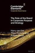 Cover: The Role of the Board in Corporate Purpose and Strategy - Cambridge University Press