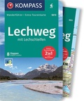 Cover: KOMPASS Wanderf&uuml;hrer Lechweg mit Lechschleifen, 16 Touren und Etappen mit Extra-Tourenkarte - KOMPASS-Karten