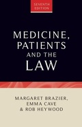 Cover: Medicine, Patients and the Law - Manchester University Press
