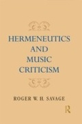 Cover: Hermeneutics and Music Criticism - Routledge