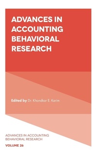 Enlarge image Cover: Advances in Accounting Behavioral Research - Emerald Publishing Limited