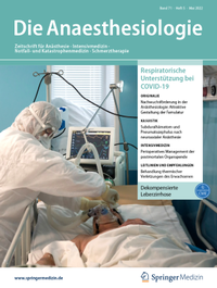 Bild vergrößern Bild: Die Anaesthesiologie - SpringerMedizin