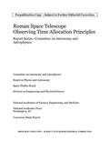 Cover: Roman Space Telescope Observations - National Academies Press